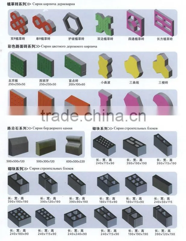 Automatic control professional color face paver block moulding machine / cement colour interlocking bricks making machines
