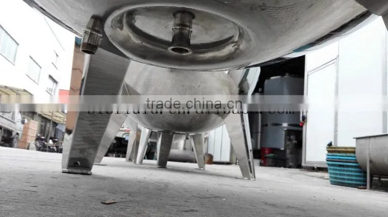 Stainless steel popular wenzhou 150L industrial steam heating double jacket kettle