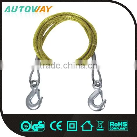 10mm S Shape Hook Car Steel Tow Rope With Cover