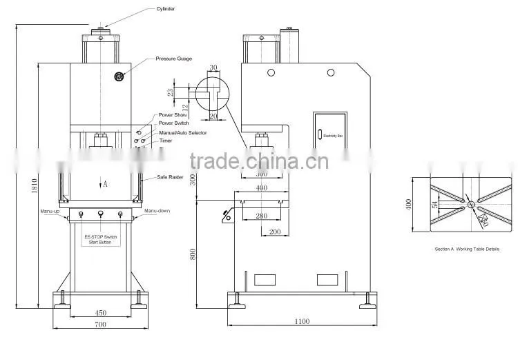 JULY low price 50 ton four column hydraulic power press machine
