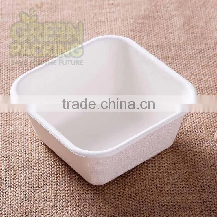 260ml/350ml/700ml compostable sugarcane food container with PET lids