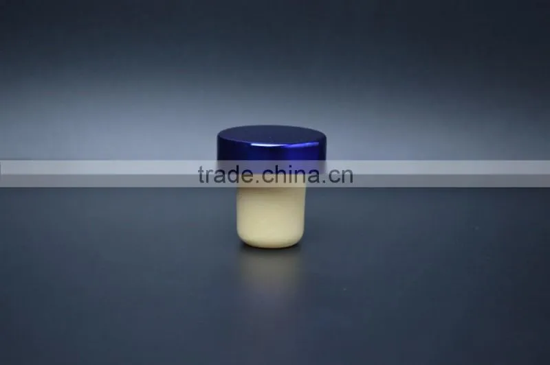 Blue aluminum cap with synthestic cork wine bottle stopper