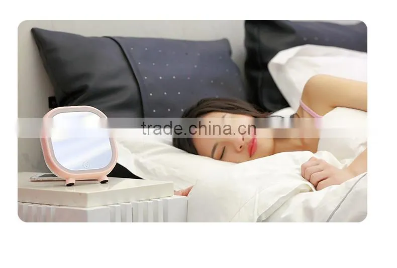 Desktop Makeup Mirror With Bluetooth Loudspeaker Box, USB Charge Table Lamp For Valentine Day