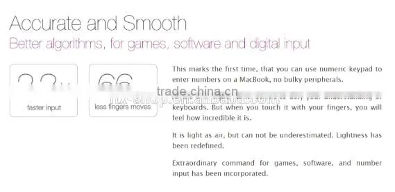 Hot selling Ultra-thin Smart Keypad , Intelligent Tourch Board of glass Number keyboard For Macbook