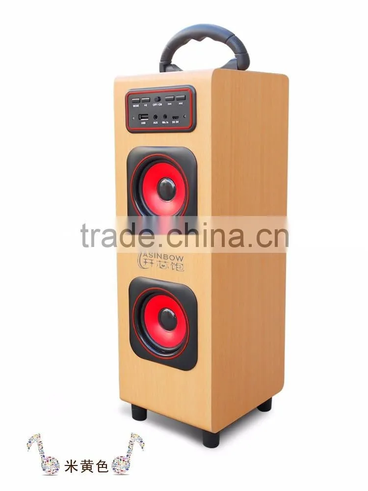 2017 New Design Quadrate Shape Loudspeaker, Wireless Plug-in card Retro Stereo Bluetooth Speaker Box