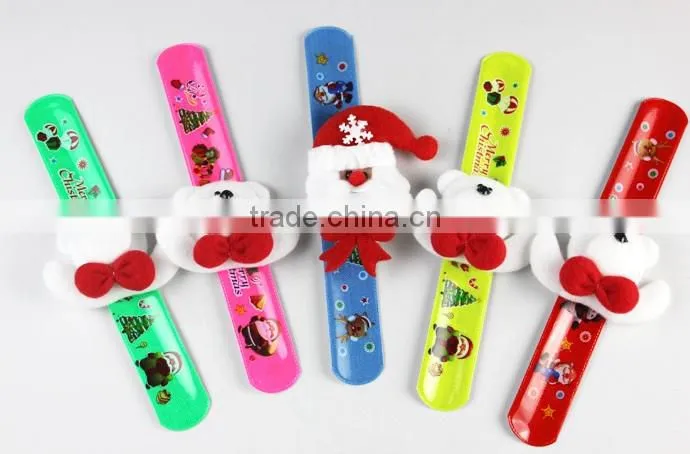 Novelty Christmas Wrist Decoration Toys Snowman Slap Bands Pat Circle for Kids & Adults Christmas Supplies Gift