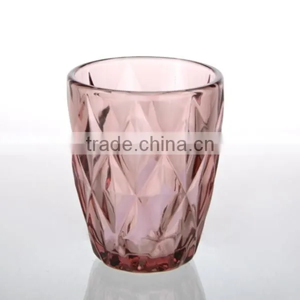 250ml top grade machine made diamond design water glass