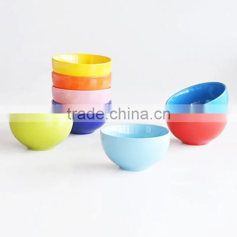 6pcs Stackable Ceramic Bowl Set in Solid Color