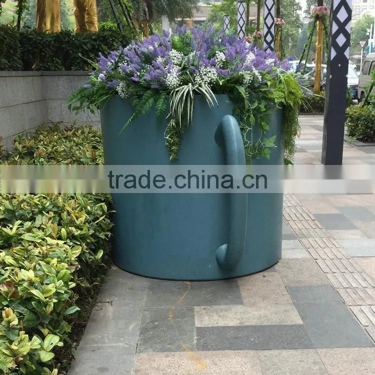 Fiberglass big teacup flowerpot