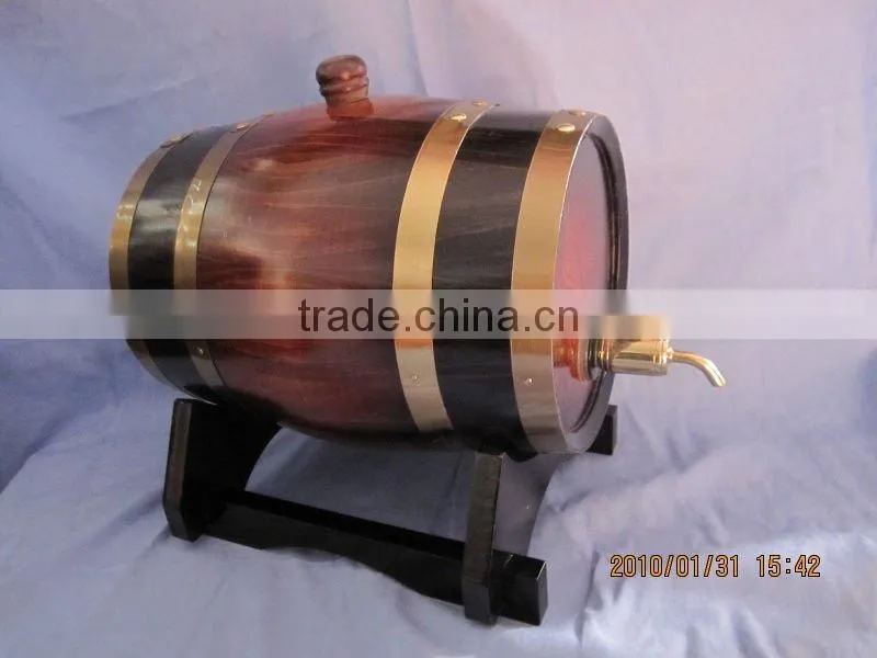 smooth to the touch brandy oak wooden barrel planter