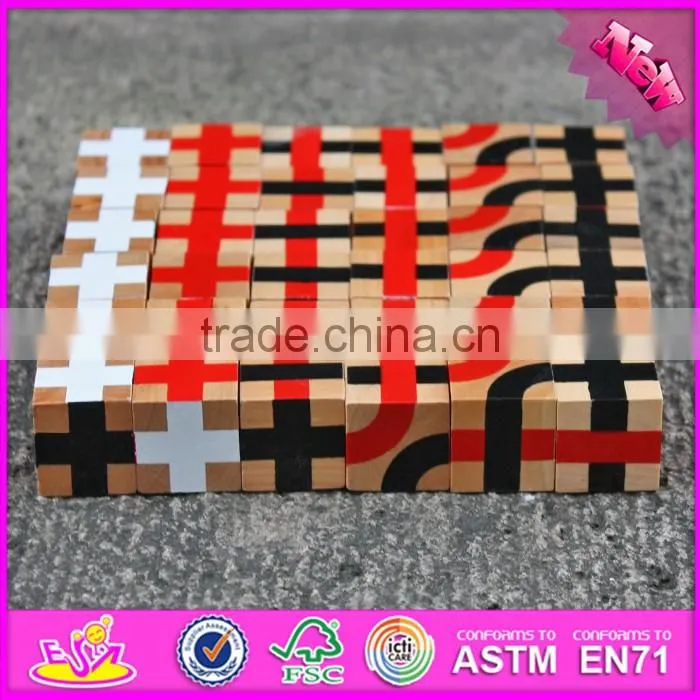 2017 new design 36 pieces children educational wooden blocks toys with box W13A117
