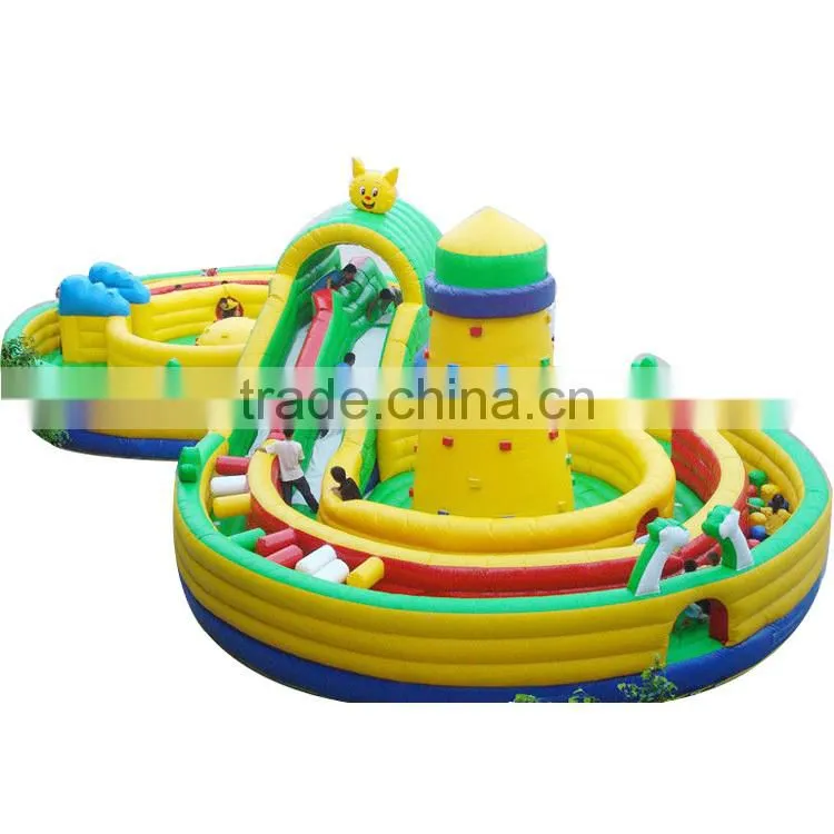 Best quality inflatable fun city/amusement park with Double S shape