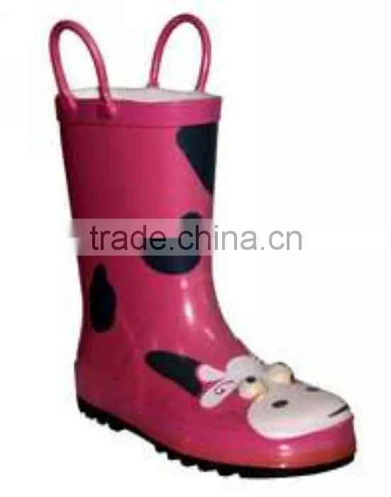 cheap cute high top rubber rain boot with handles