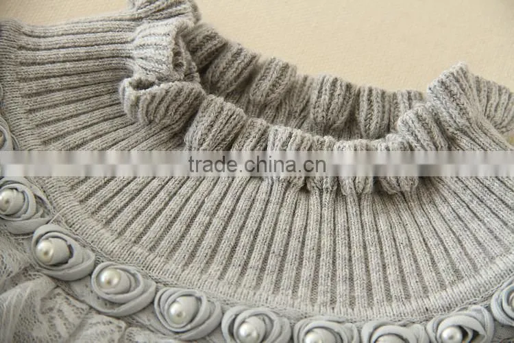 long sleeve spring sweaters kids fashion turtleneck clothes children good quality girls grey sweaters wholesale