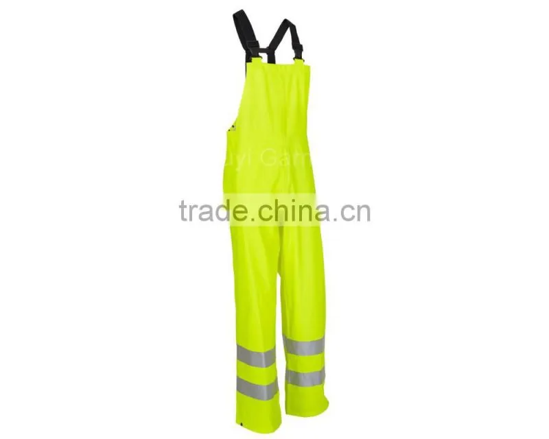 100%Polyester Anti-Static Fluorescent Green/orange Bib Overall