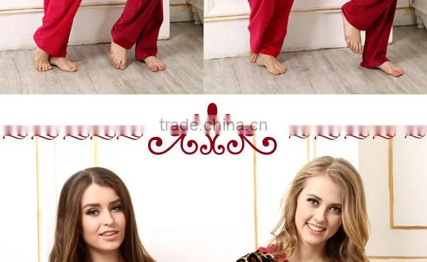 New winter pajamas classic leopard design polyester modern family red colored pajamas for women