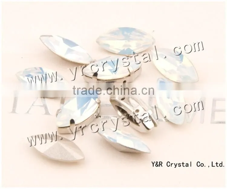 Navette crystal fancy stone,7*15mm, white opal crystal rhinestone wedding decoration