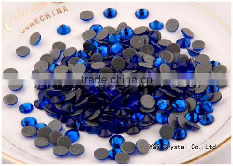 A grade quality sapphire color hotfix rhinestone