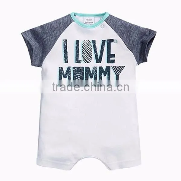 2016 summer 6 colors short sleeve printed cotton baby romper