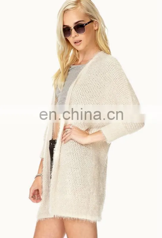 Beige china garment factory long sleeve sweater and cardigans women 2013