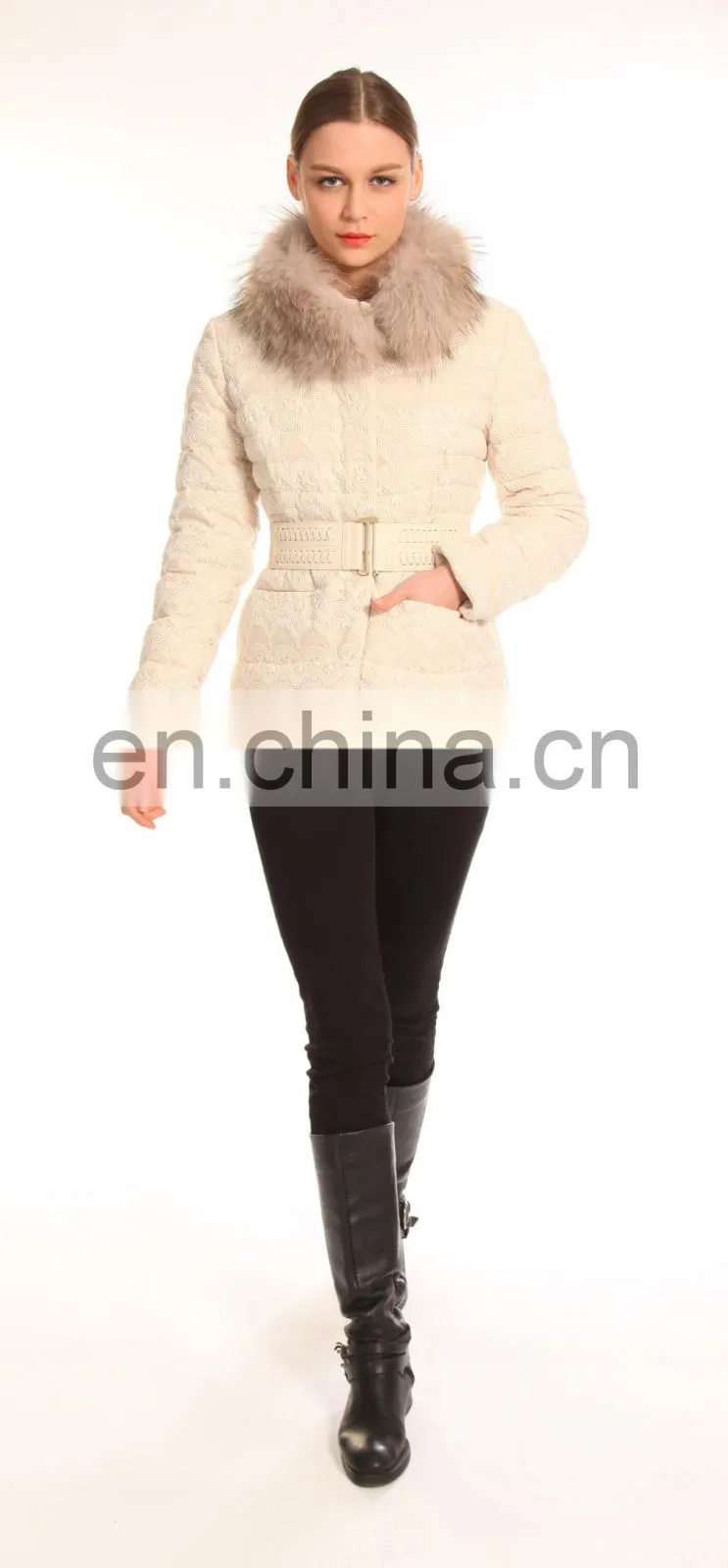 Slim Custom Size Two Waist Pockets Down Jacket Women Winters
