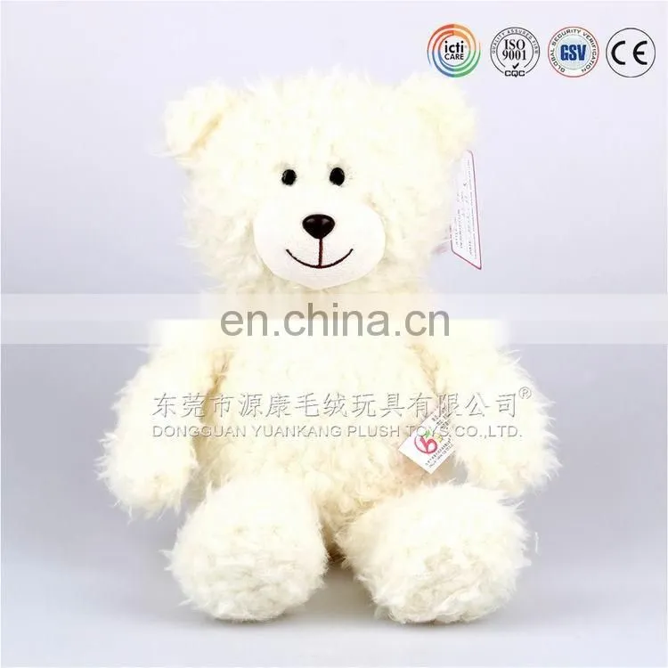 OEM/ Custom design super soft Velboa material stuffed white polar bear with scarf