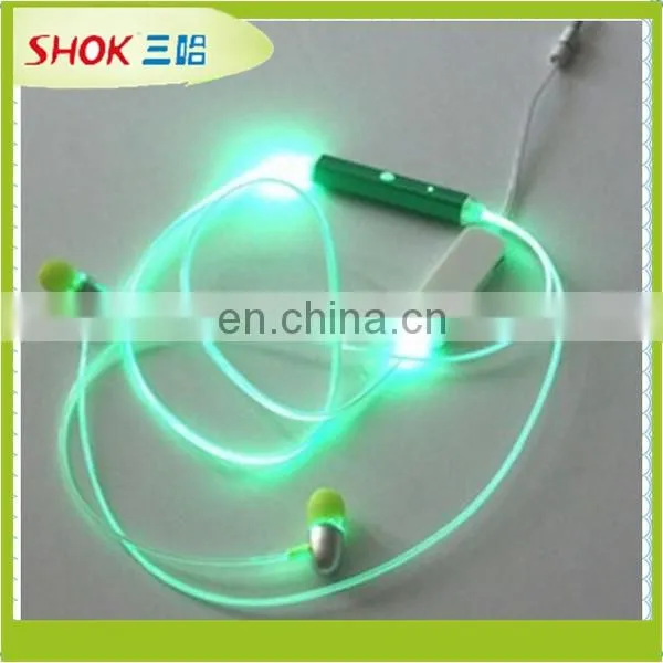 2015 LED fashion cool Flashing Earphone /MP3 Earphone for teenagers