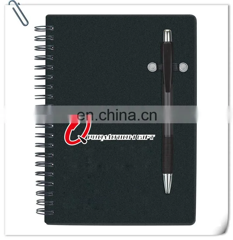 pen buddy spiral 70sheet lined notebook set with ball pen and translucent color cover