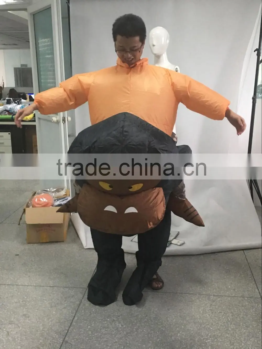 Adult Inflatable Riding Gorilla Illusion Funny Costume Halloween Fancy Dress