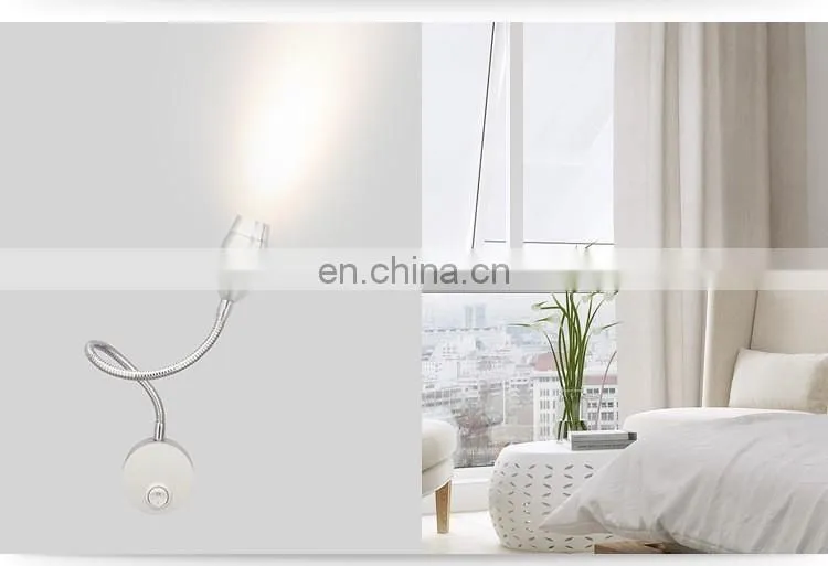 Energy saving aluminum material bed led lamp snake like flexible led table lamp adjustable arm bed reading lamp
