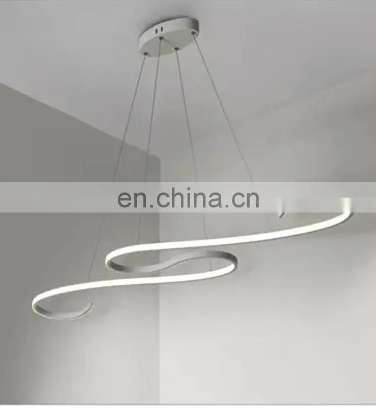 Modern LED Pendant Light Fixture S Shape Ceiling Chandelier LED Hanging Light for Living Room Dining Room Bedroom,Nature White