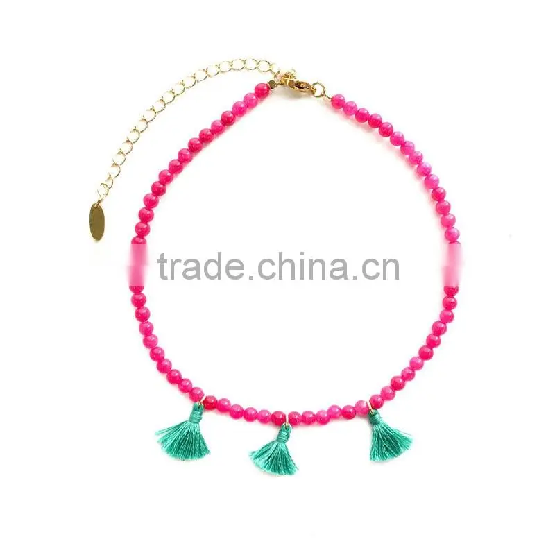 DC03-25 New arrival bead jewellery bead chain necklaces designs custom logo necklaces