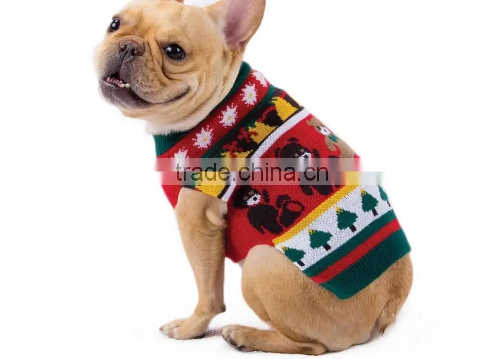 cheap cotton knitted pattern pets sweater coat for winter