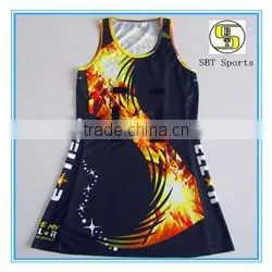 Design your own style cheap digital printed netball dress