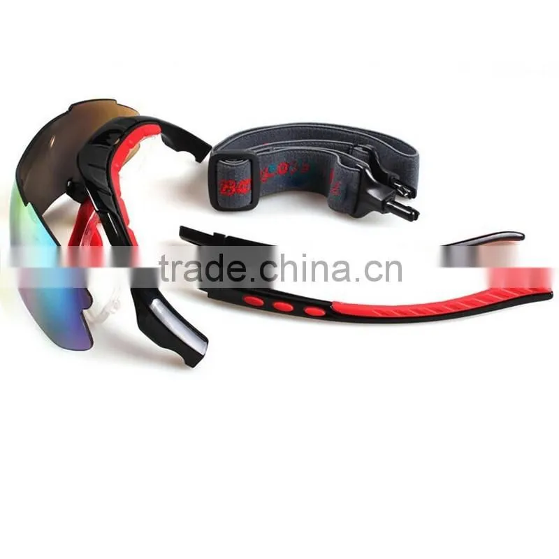 Anti-glare UV400 outdoor sports riding interchangeable 5 lens cycling sunglasses