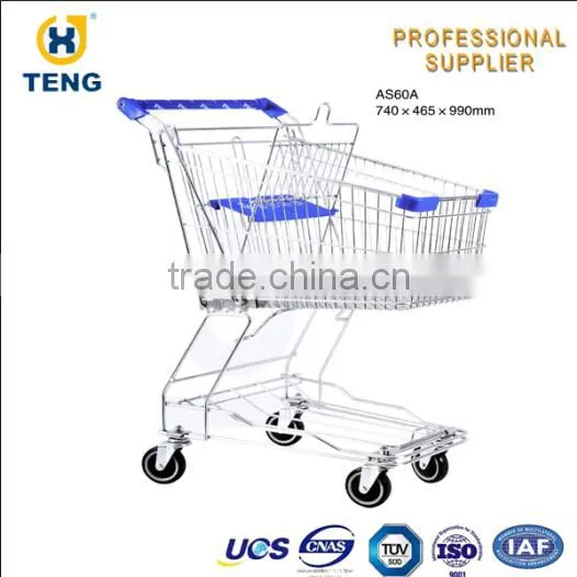 Asia style smart classcial steel unfolding 60L shopping trolley