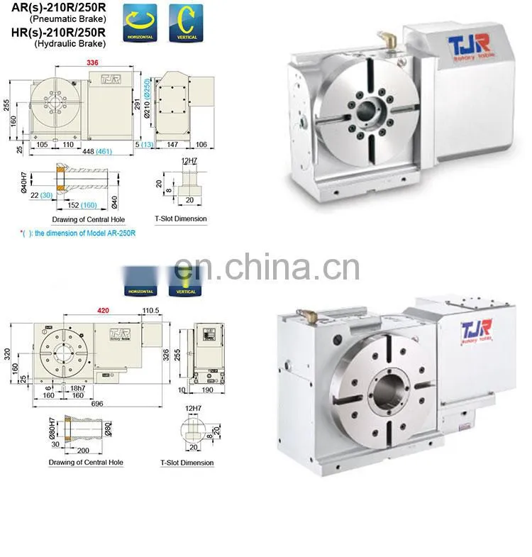 High value metal working hydraulic tjr rotary table 4th axis index rotary table for cnc milling machines