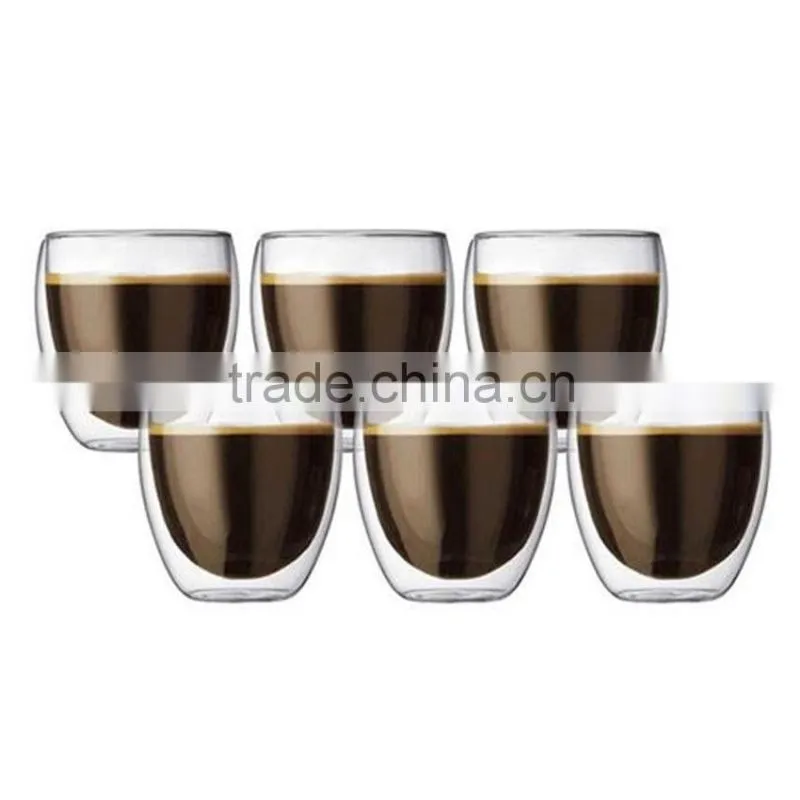 prevent cracking double wall glass cup coffee glass cup