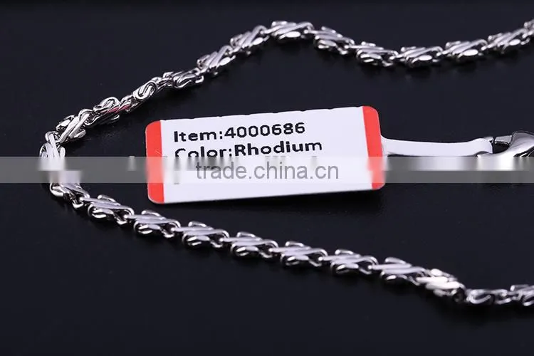 new arrivals funky flat wristed chain rhodium plated fashion necklace jewellery