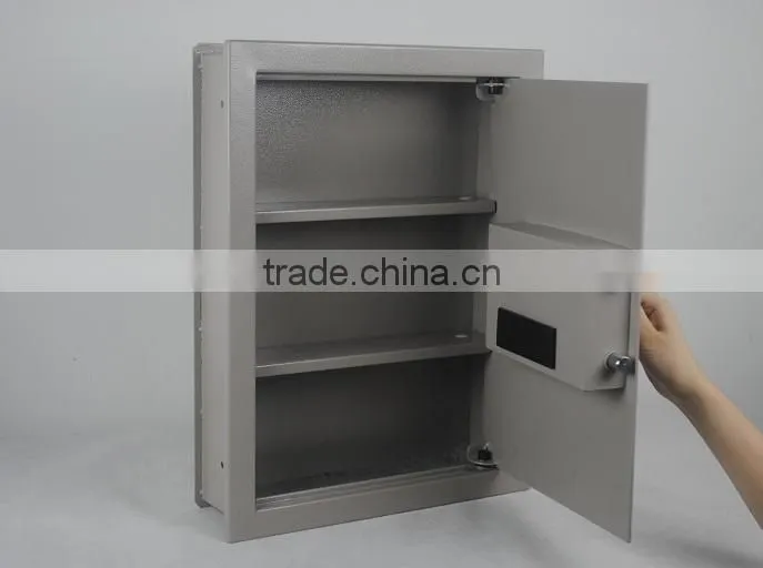 Factory directly supply hidden wall keypad safe box with 2 shelves inside