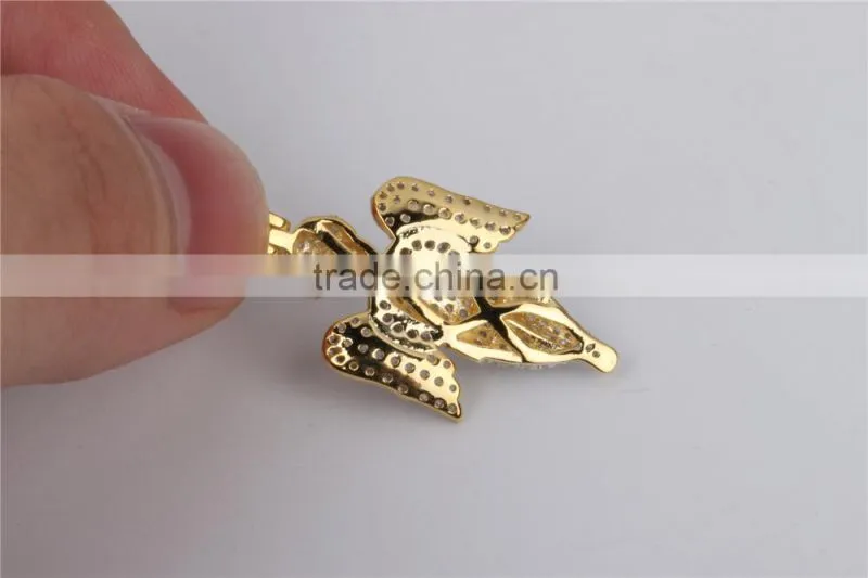 New Arrivaling Micro setting zircon pendant 925 silver angel wings jewelry