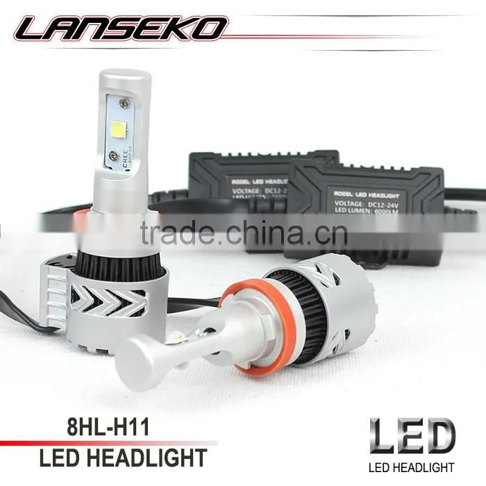 Single beam 36w DC12v-24v auto 6000lm h11 led headlight with 2 years warranhty