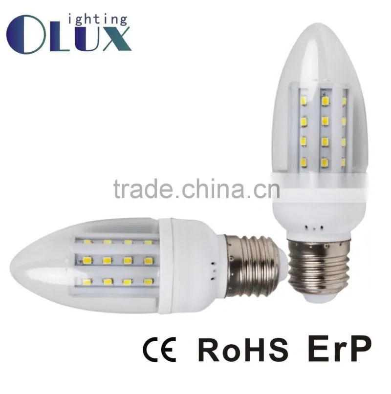 CE RoHS Led Corn Bulb C35 2835SMD led lighting 5W E27 led C35 Bulb housing lamp Clear glass cover LED 360degree C35 Corn Bulbs