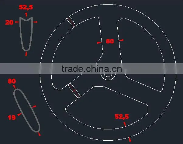 Good quality Tri-spoke bike wheels carbon 3 spoke fiexed gear track carbon bicycle wheel