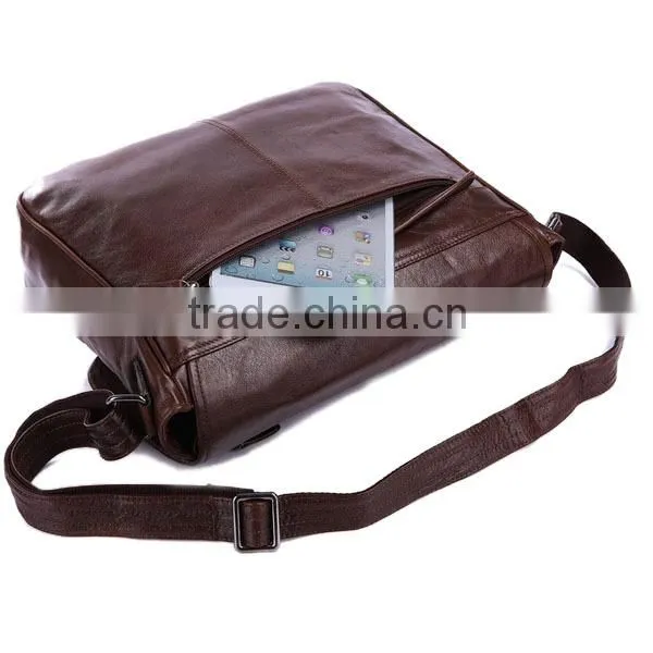 Online Shopping Leather Man Shoulder Bag for School