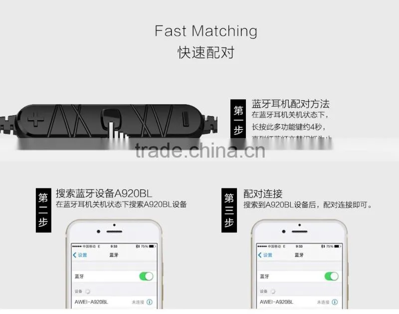 TOTU Bluetooth Wireless Earphone For Mobile Phone Universal 3.5mm Stereo in-ear Headphone Sport Music Earbuds with Mic MT-4872