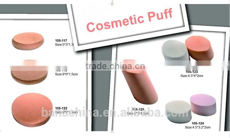 Flocking powder puff with ribbon