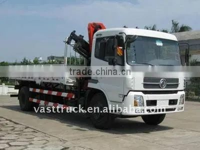 Dongfeng Tianjin 4*2 truck mounted crane factory directly sales