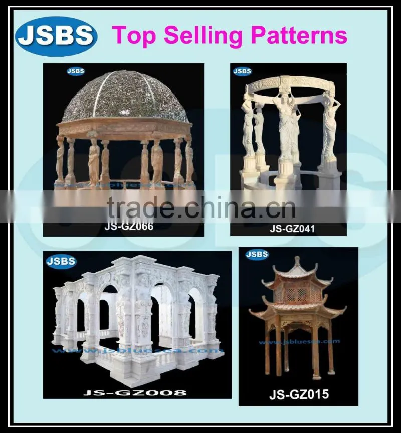 lady carved stone gazebo dome