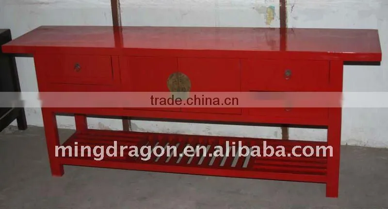 White chinese reproduct two door four darwer TV cabinet